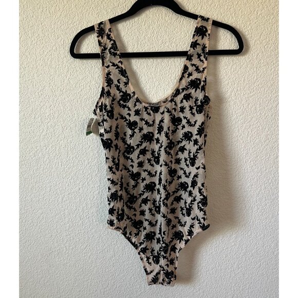 NWT| INC International Concepts Sheer Velvet Floral Bodysuit Size L - Picture 5 of 7